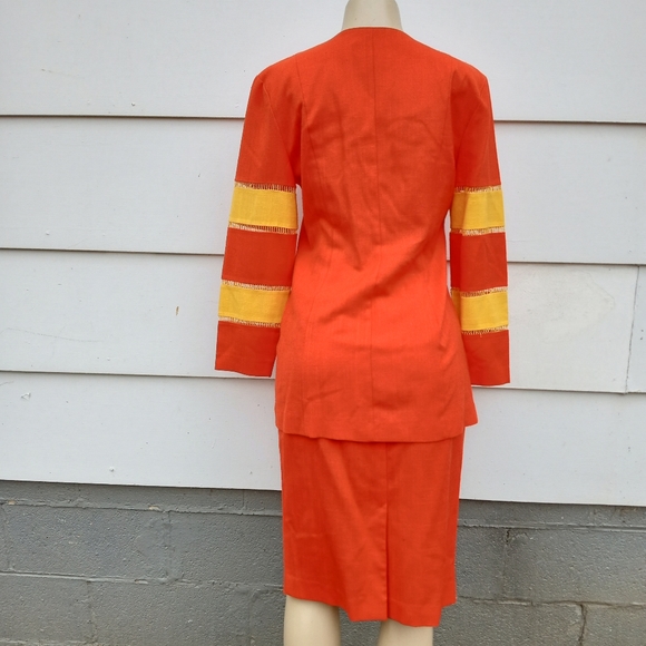 Vintage Orange and Yellow Skirt Set - Picture 4 of 6